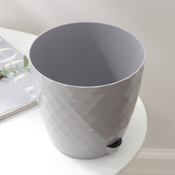 Горшок для цветов, с прикорневым поливом «Румба», 3 л, d=18 см, h=17 см, пластик, с поддоном, серый