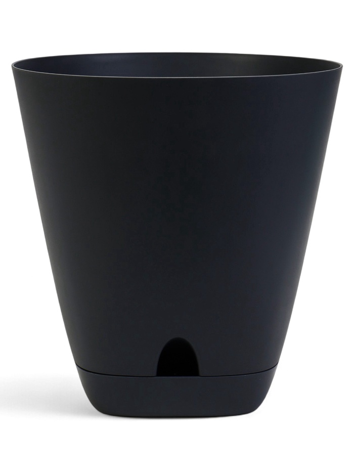 Горшок для цветов «Гранд», 15 л, d=29.5 см, h=31 см, пластиковый, с прикорневым поливом, графитовый