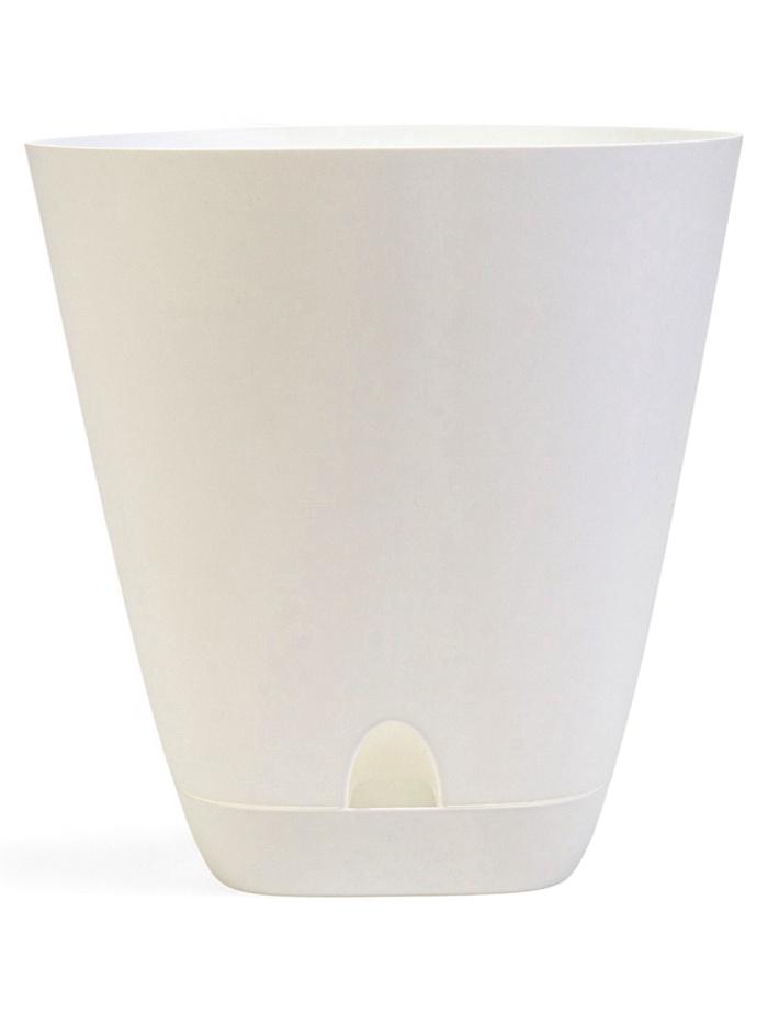 Горшок для цветов «Гранд», 15 л, d=29.5 см, h=31 см, пластиковый, с прикорневым поливом, белый