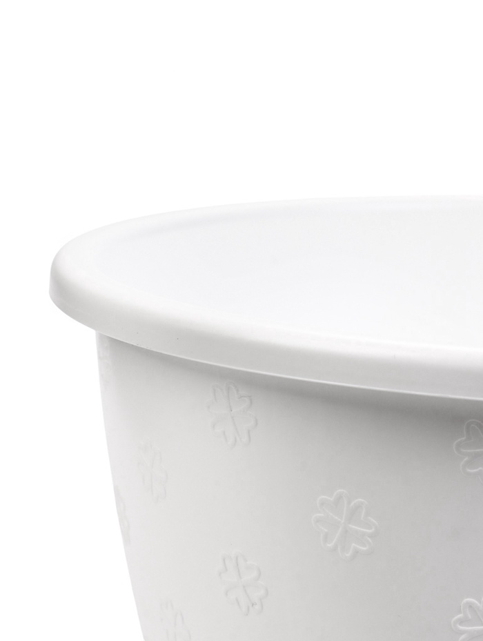 Горшок для цветов «Цветочек», 3.6 л, d=21.5 см, h=16.5 см, пластиковый, белый