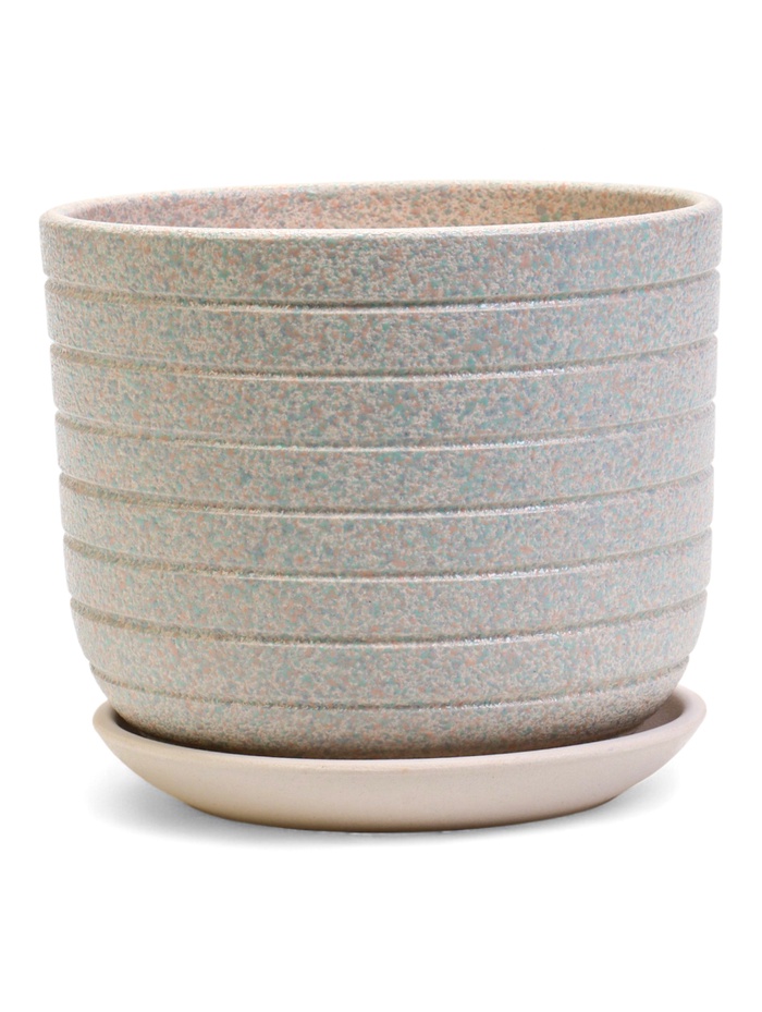 Горшок для цветов «Пряности», 1.6 л, d=15.5 см, h=12.5 см, керамический, с поддоном, белый