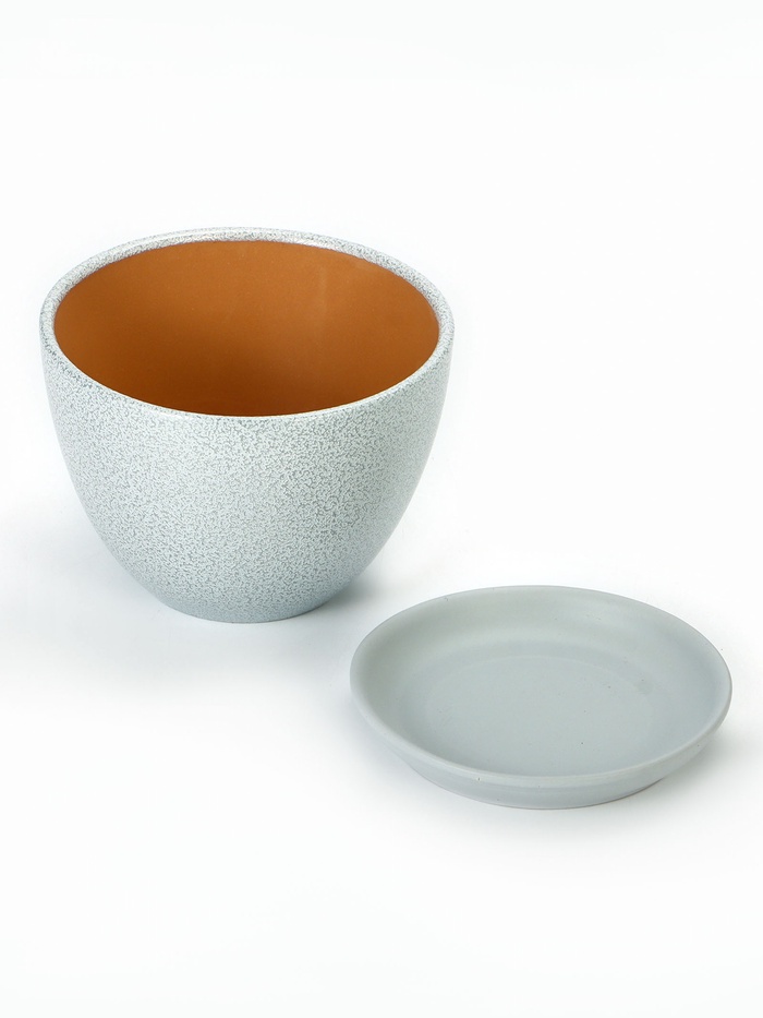 Горшок цветочный «Антик», керамический, с поддоном, 1.65 л, серый