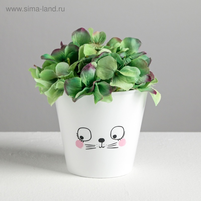 Кашпо для цветов «Мордочка», 800 мл, d=12 см, h=11 см, пластиковое
