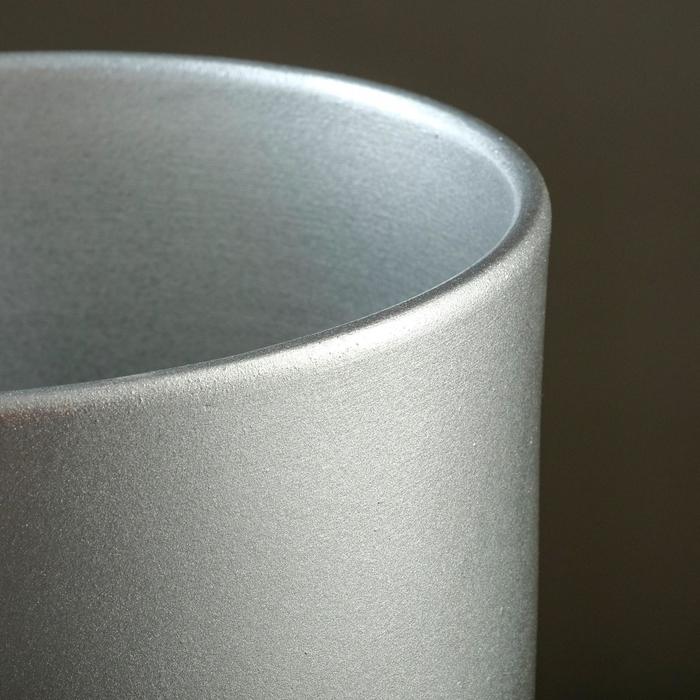 Горшок для цветов «Металлик №6», керамический, с поддоном, 10.5 л, d=26 см, серый