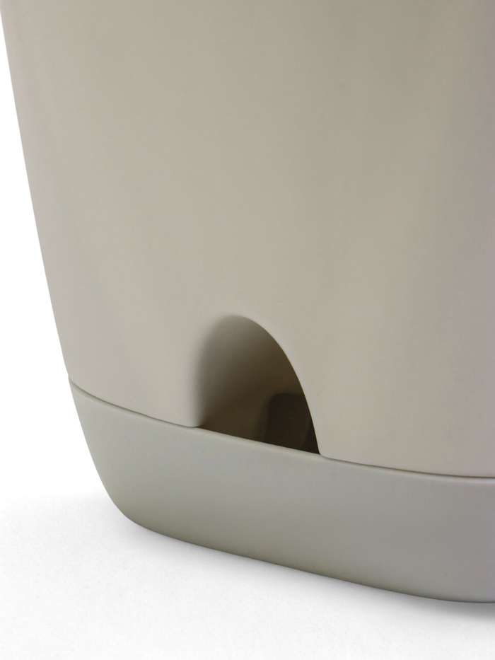 Горшок для цветов «Гранд», 2 л, d=14.5 см, h=15 см, пластиковый, с прикорневым поливом, серый