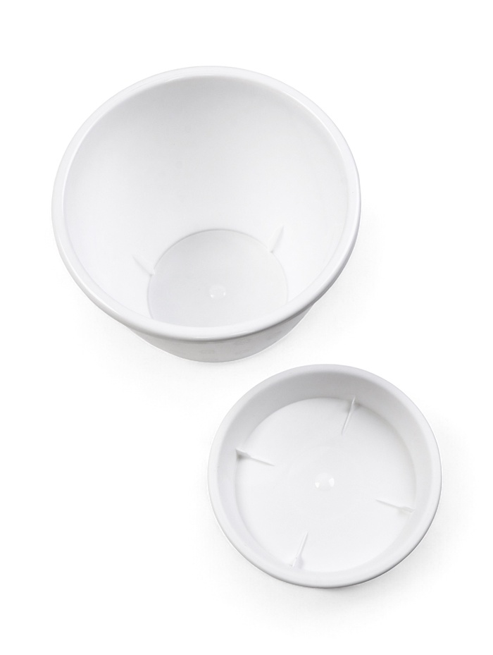 Горшок для цветов «Цветочек», 2.1 л, d=18 см, h=14 см, пластиковый, белый