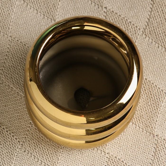 Горшок для цветов «Ханна» керамический, 1 л, 11×10 см, цвет золотой