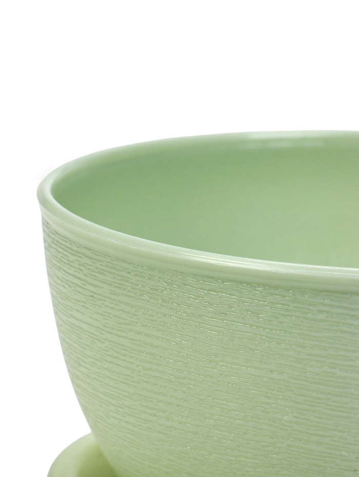 Горшок для цветов «Фиалочка», 500 мл, d=12.5 см, h=7 см, пластиковый, зелёный