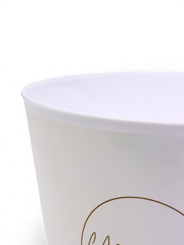 Кашпо для цветов «Цветы», 800 мл, d=12 см, h=11 см, пластиковое, белое