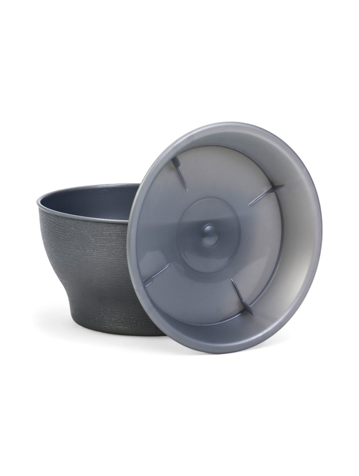 Горшок для цветов «Фиалочка», 800 мл, d=14 см, h=8 см, пластиковый, серый