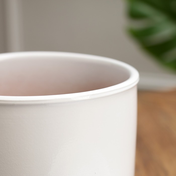 Горшок для цветов «Афродита», керамический, с поддоном, 1.7 л, белый