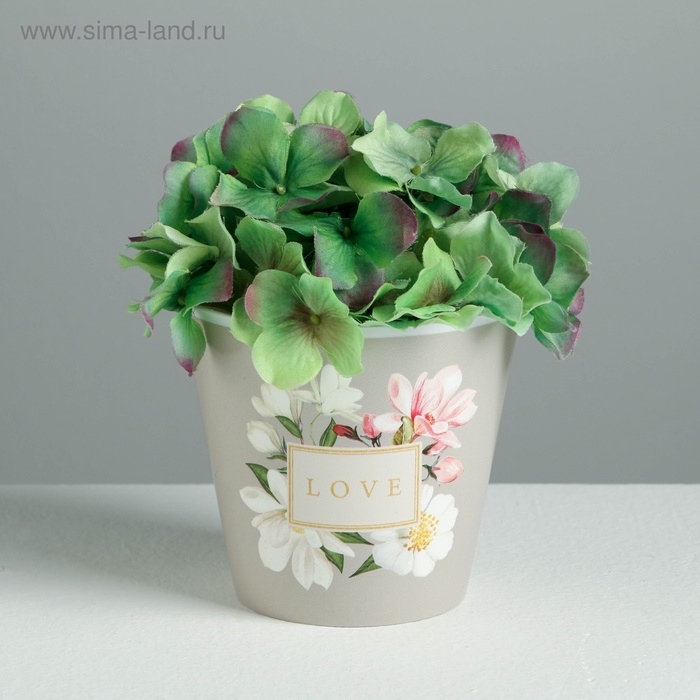 Кашпо для цветов Love, 800 мл, d=12 см, h=11 см, пластиковое