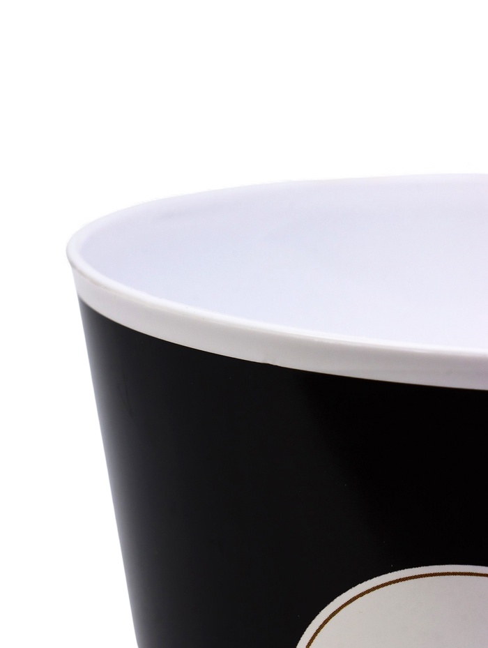 Кашпо для цветов «Цветы», 800 мл, d=12 см, h=11 см, пластиковое, чёрное