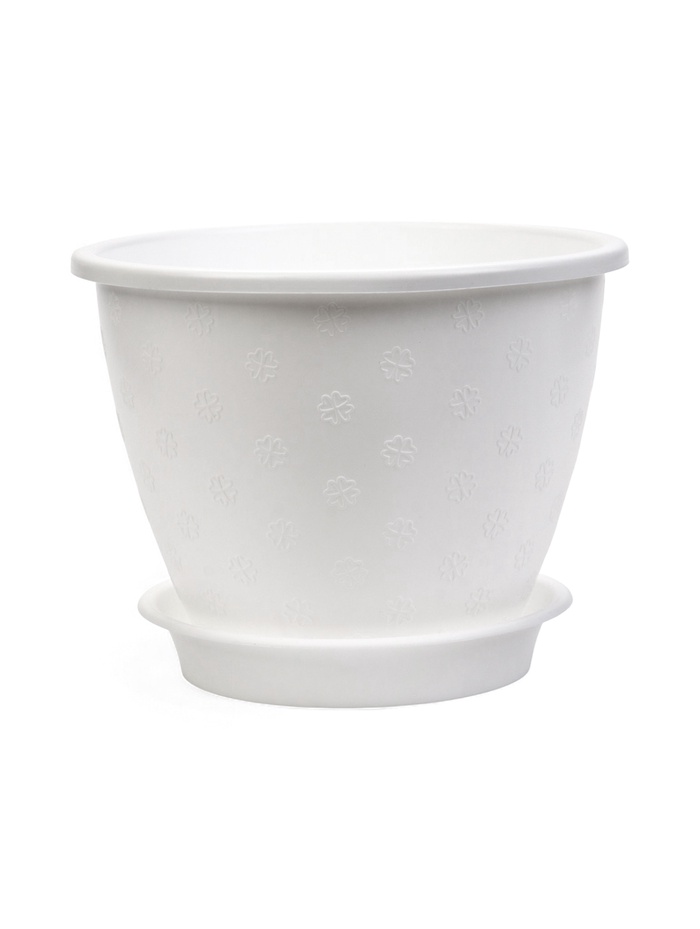 Горшок для цветов «Цветочек», 3.6 л, d=21.5 см, h=16.5 см, пластиковый, белый