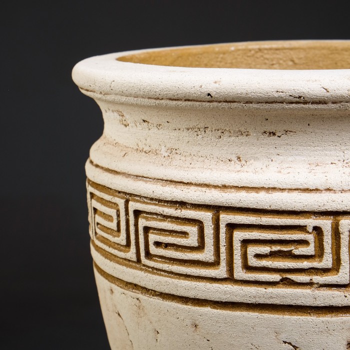 Горшок для цветов «Веста», 10 л, d=29 см, h=30 см, керамика, с поддоном, бежевый