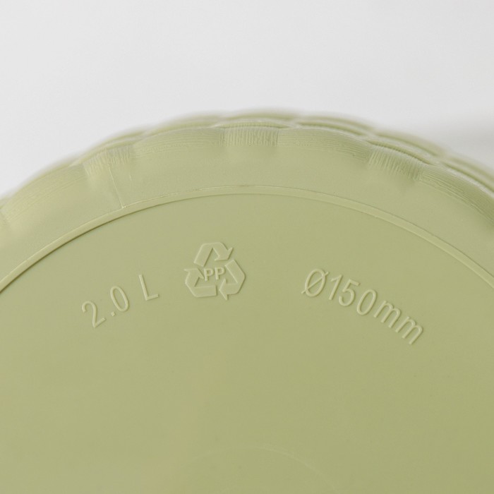 Горшок для цветов с поддоном «Ротанг», 2 л, d=15 см, h=14 см, пластиковый, оливковый