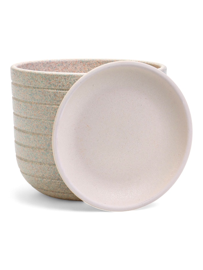 Горшок для цветов «Пряности», 1.6 л, d=15.5 см, h=12.5 см, керамический, с поддоном, белый