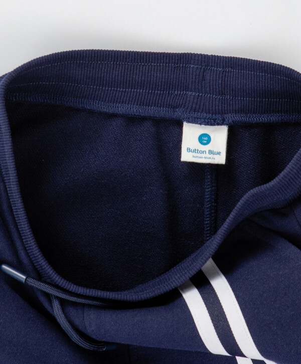 878 р. 1350 р. Брюки широкие с лампасами синие Button Blue