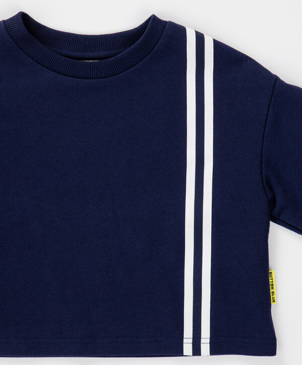 878 р. 1350 р. Толстовка нераспашная с лампасами синяя Button Blue