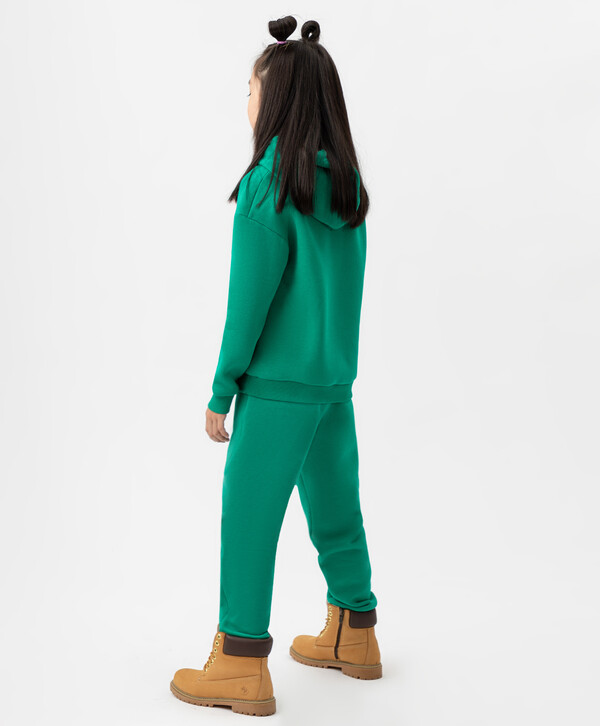 825 р. 1650 р. Брюки-джоггеры из флиса с манжетами зеленые Button Blue