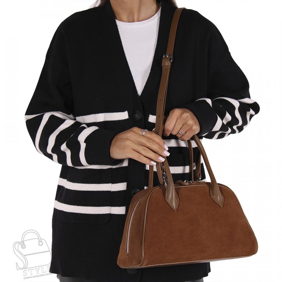 Сумка женская кожаная 88018AA brown Polina&Eiterou/30(дефект)