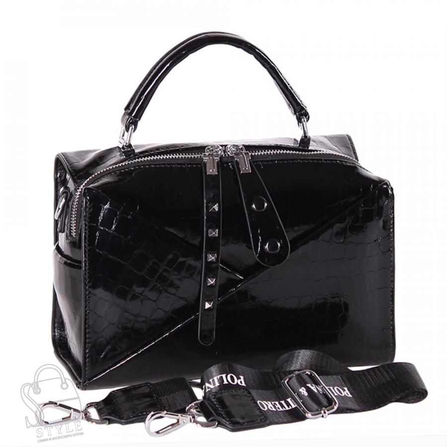 Сумка женская кожаная 9396-2Y black Polina&Eiterou/30