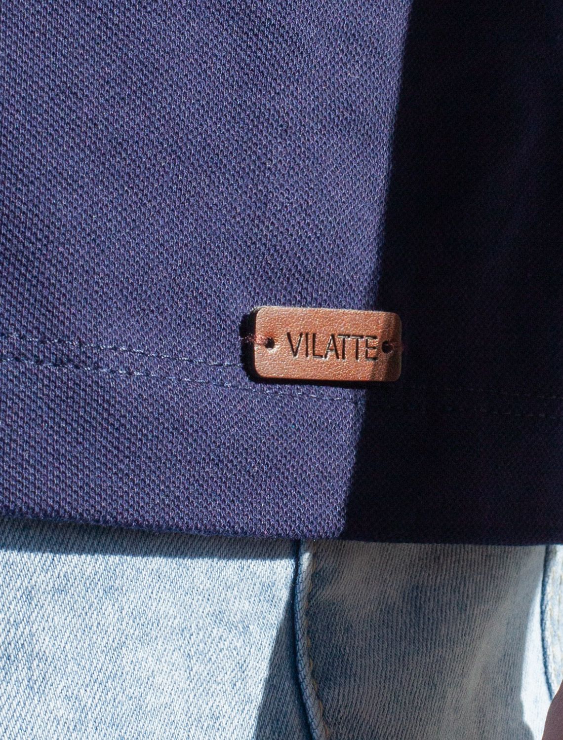 Поло из фактурного хлопка с эластаном