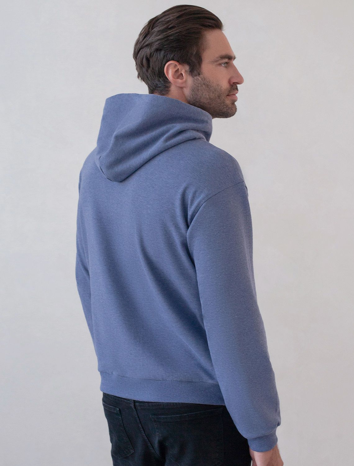 Худи из эластичного футера трехнитки с эффектом меланж