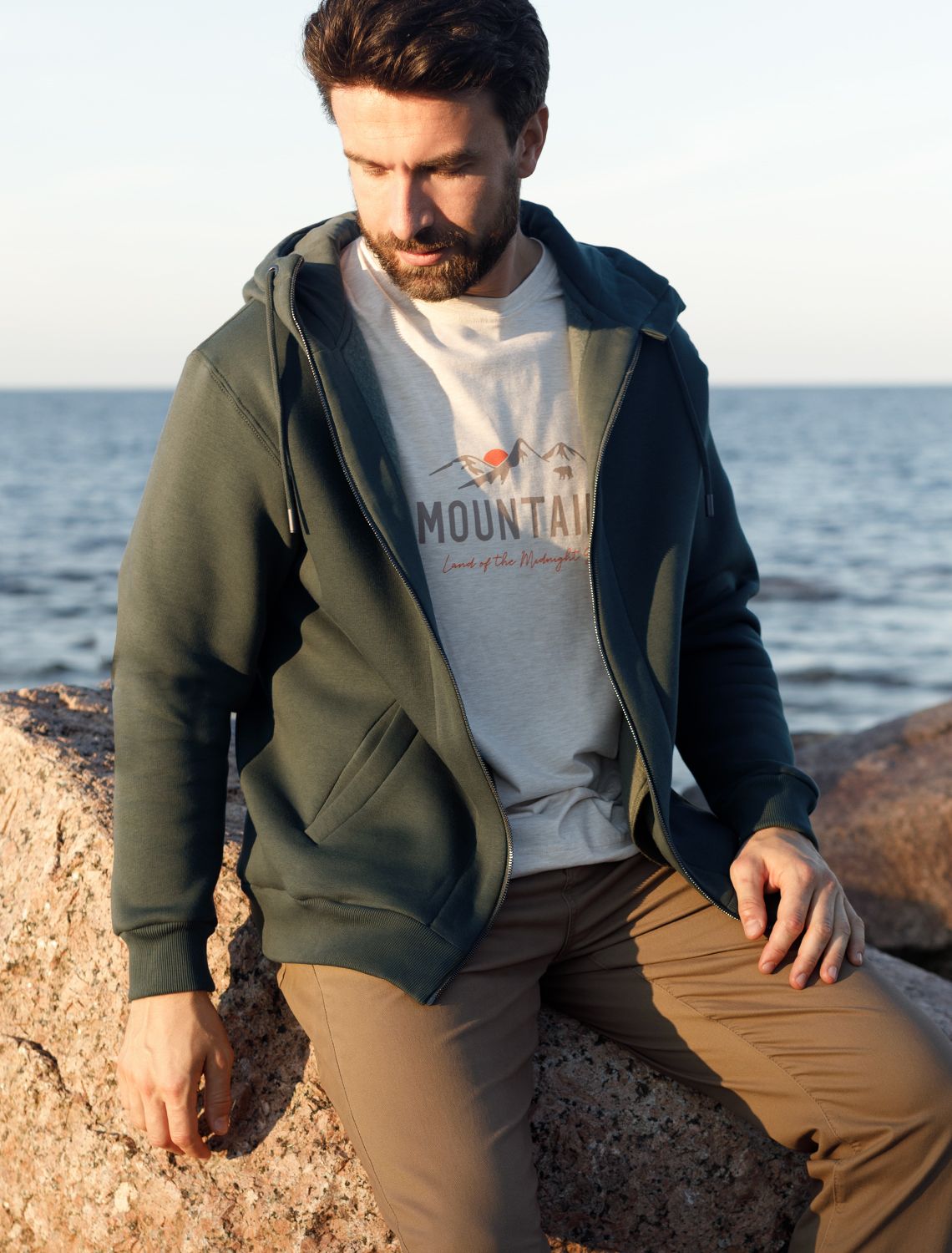 Худи на молнии из премиального футера трехнитки с начесом