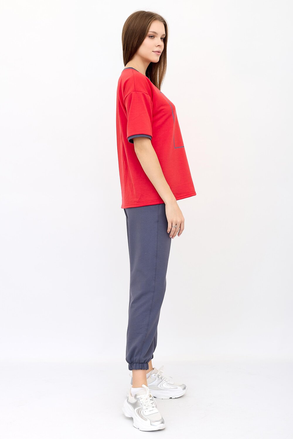 ст. цена1280руб.! Lika Dress Костюм 8841Красный/серый