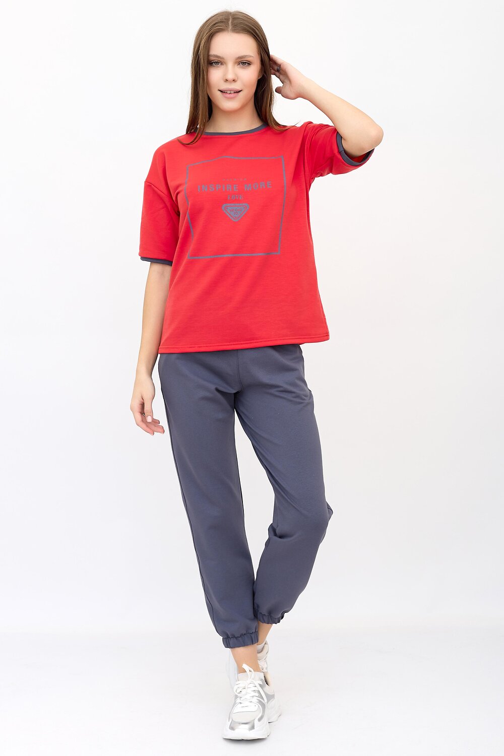 ст. цена1280руб.! Lika Dress Костюм 8841Красный/серый