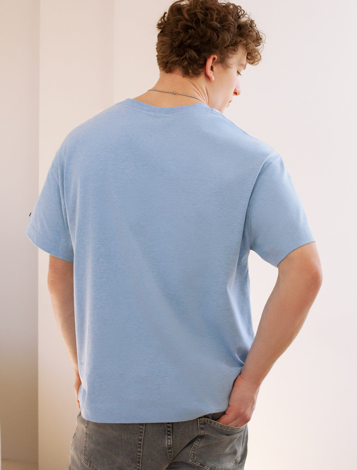 ст. цена1490руб.! VILATTE Футболка U49.048голубой меланж_wave