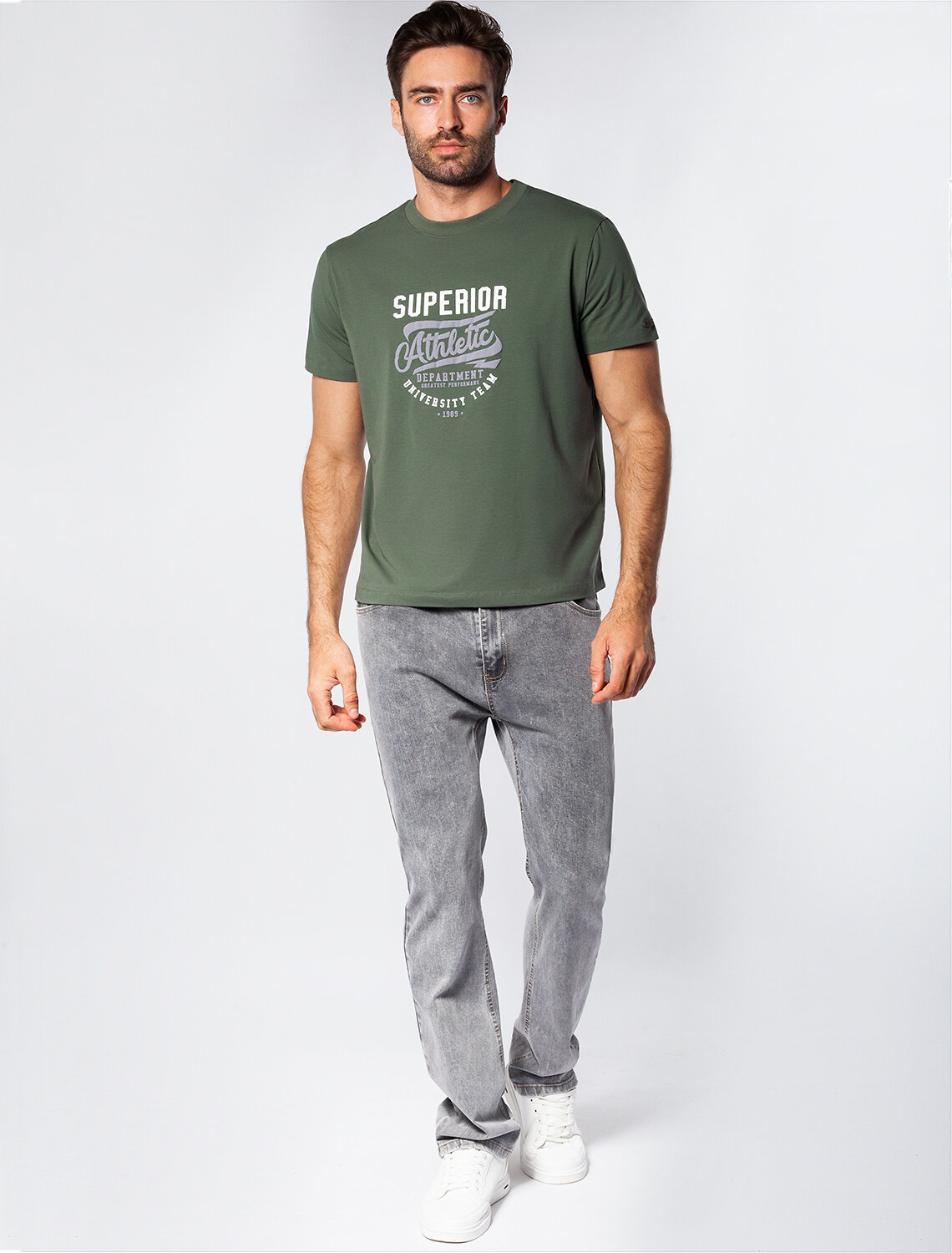 ст. цена1290руб.! VILATTE Футболка U49.026т.оливковый_athletic