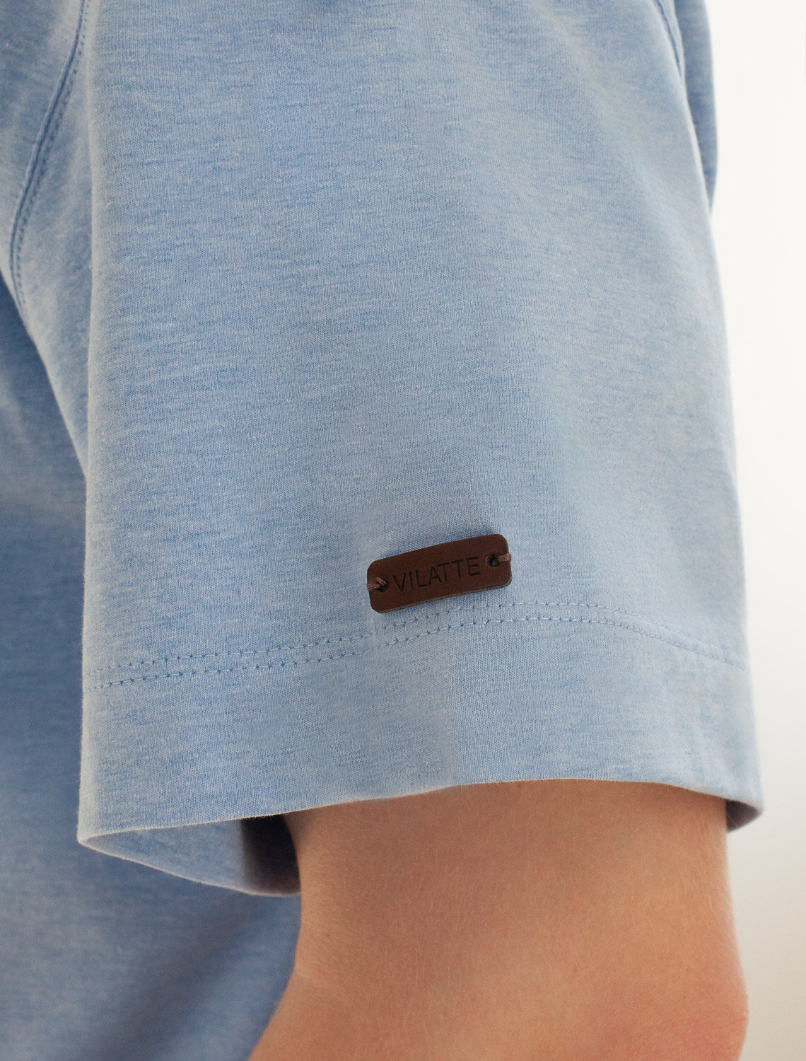 ст. цена1490руб.! VILATTE Футболка U49.048голубой меланж_wave