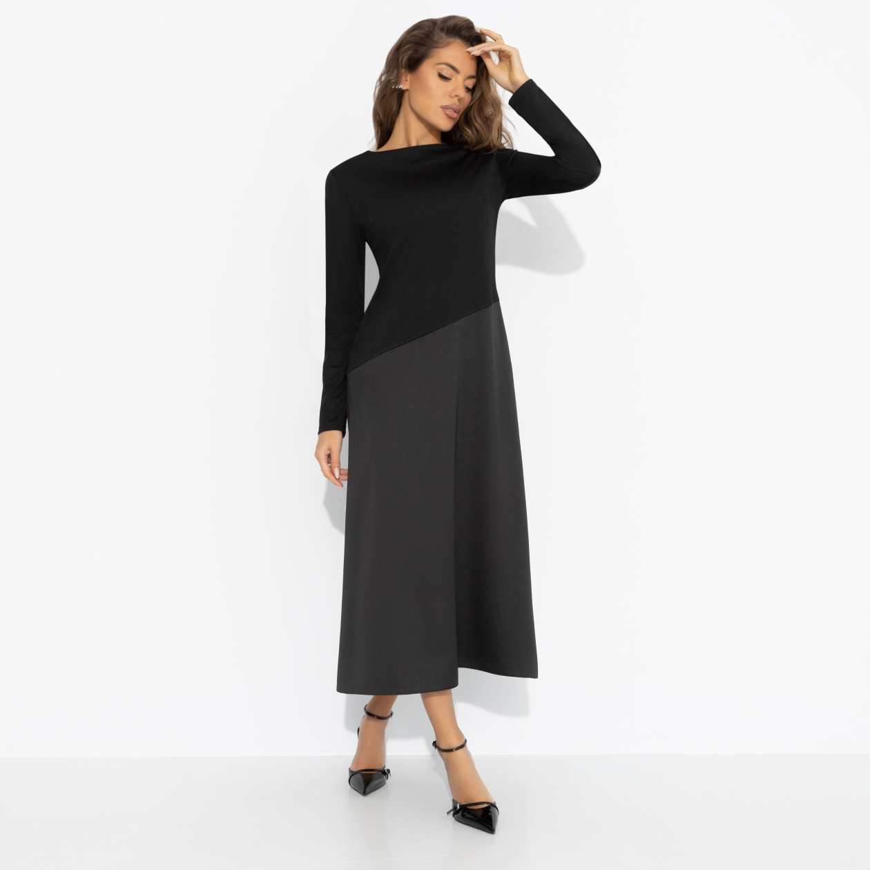 Платье комбинированное, Нежная утонченность