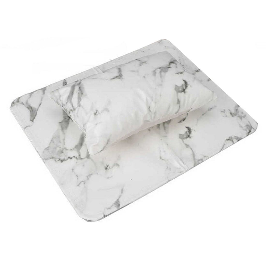 Nail Art Набор для маникюра подушка с подложкой, подушка 11,7 х 25,5 см, подложка 38 х 28 см, белый мрамор