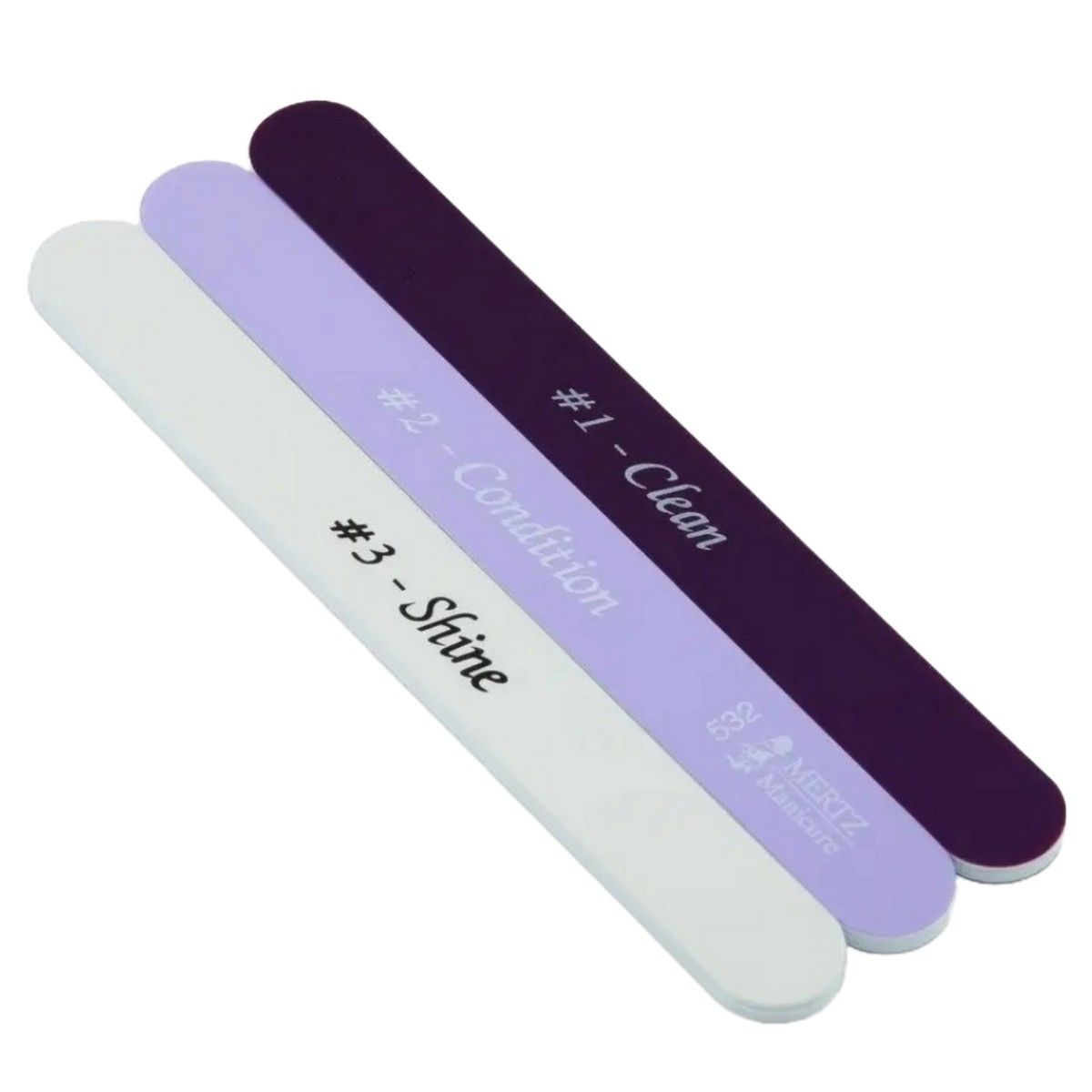 Mertz Набор маникюрных пилок для ногтей 320/600/3000 грит, 3 шт.