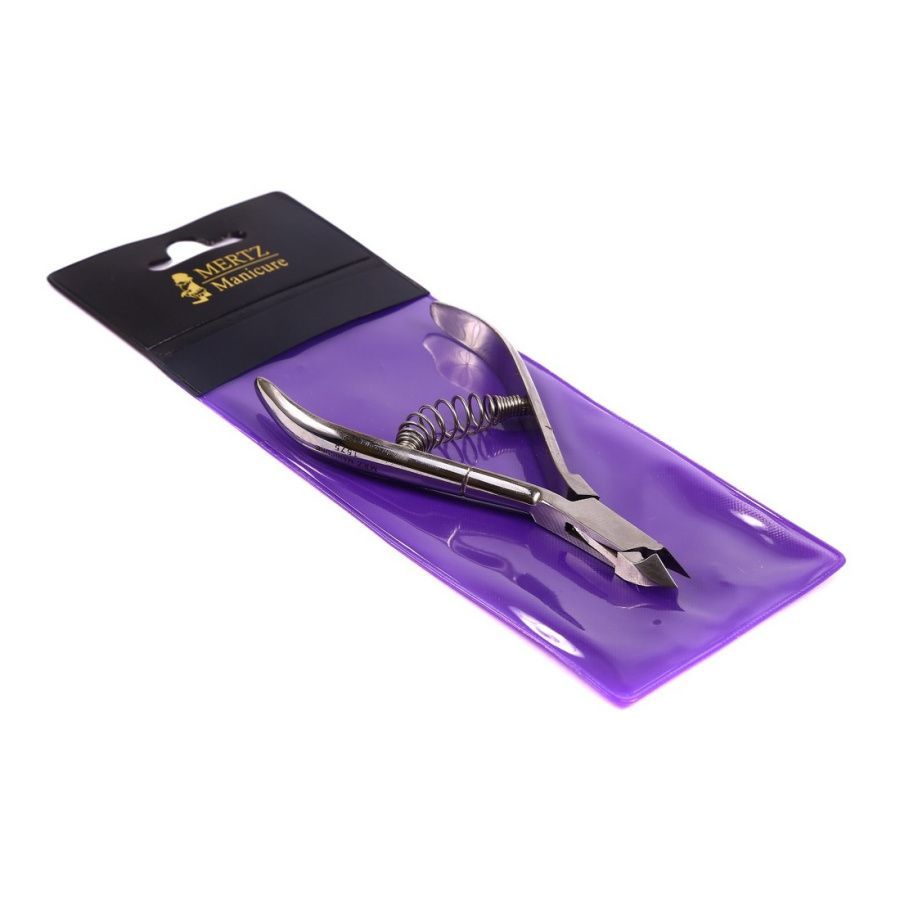 Mertz Кусачки маникюрные для кожи A1575P, спиральная пружина, ручная заточка, 7 мм