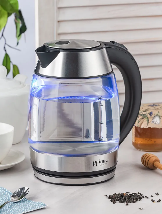 АКЦИЯ 1155р. 2000р.Чайник WR-142 1,7л электр. стекл