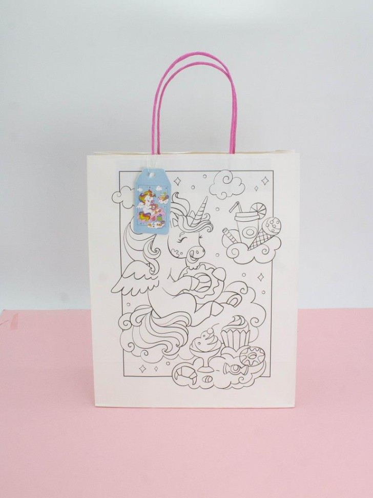 Пакет подарочный крафтовый «Coloring book», yummy (26*32*12)
