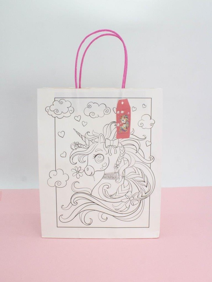 Пакет подарочный крафтовый «Coloring book», love (26*32*12)