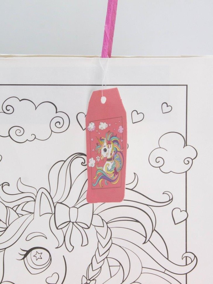 Пакет подарочный крафтовый «Coloring book», love (26*32*12)