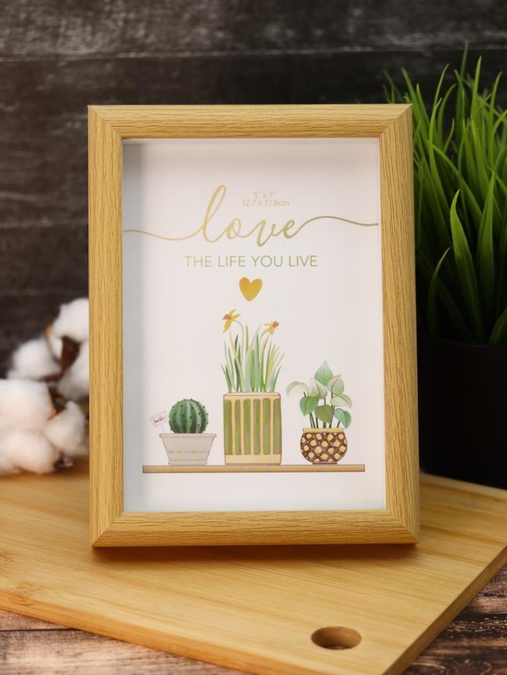 Фоторамка «Indoor plants», светлое дерево (13*18 см)