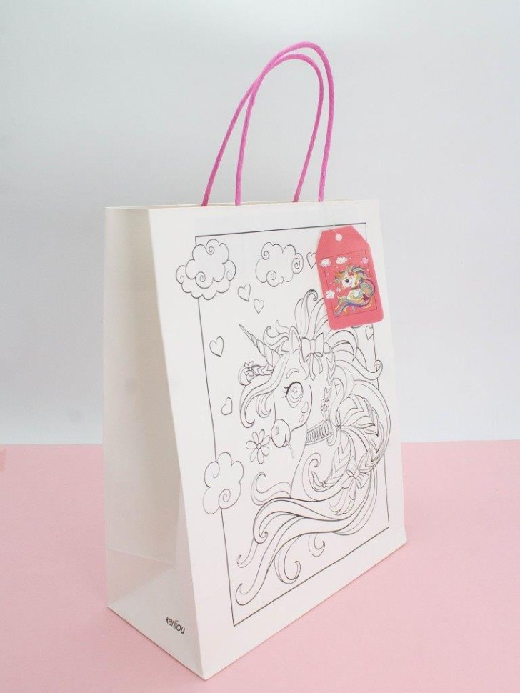 Пакет подарочный крафтовый «Coloring book», love (26*32*12)