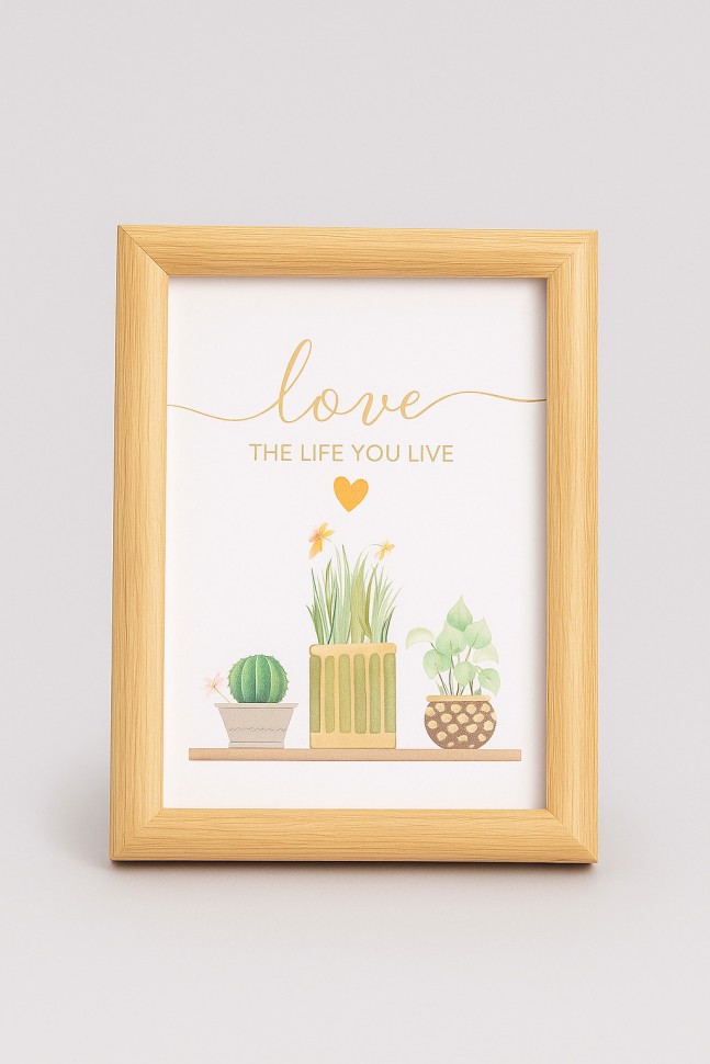 Фоторамка «Indoor plants», светлое дерево (13*18 см)