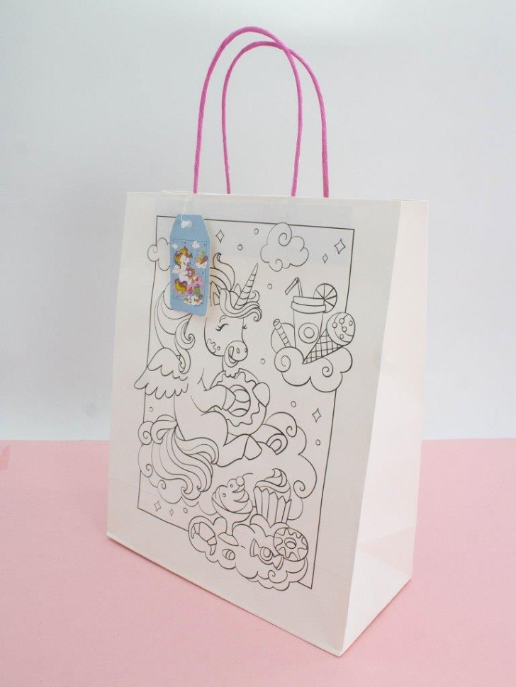 Пакет подарочный крафтовый «Coloring book», yummy (26*32*12)