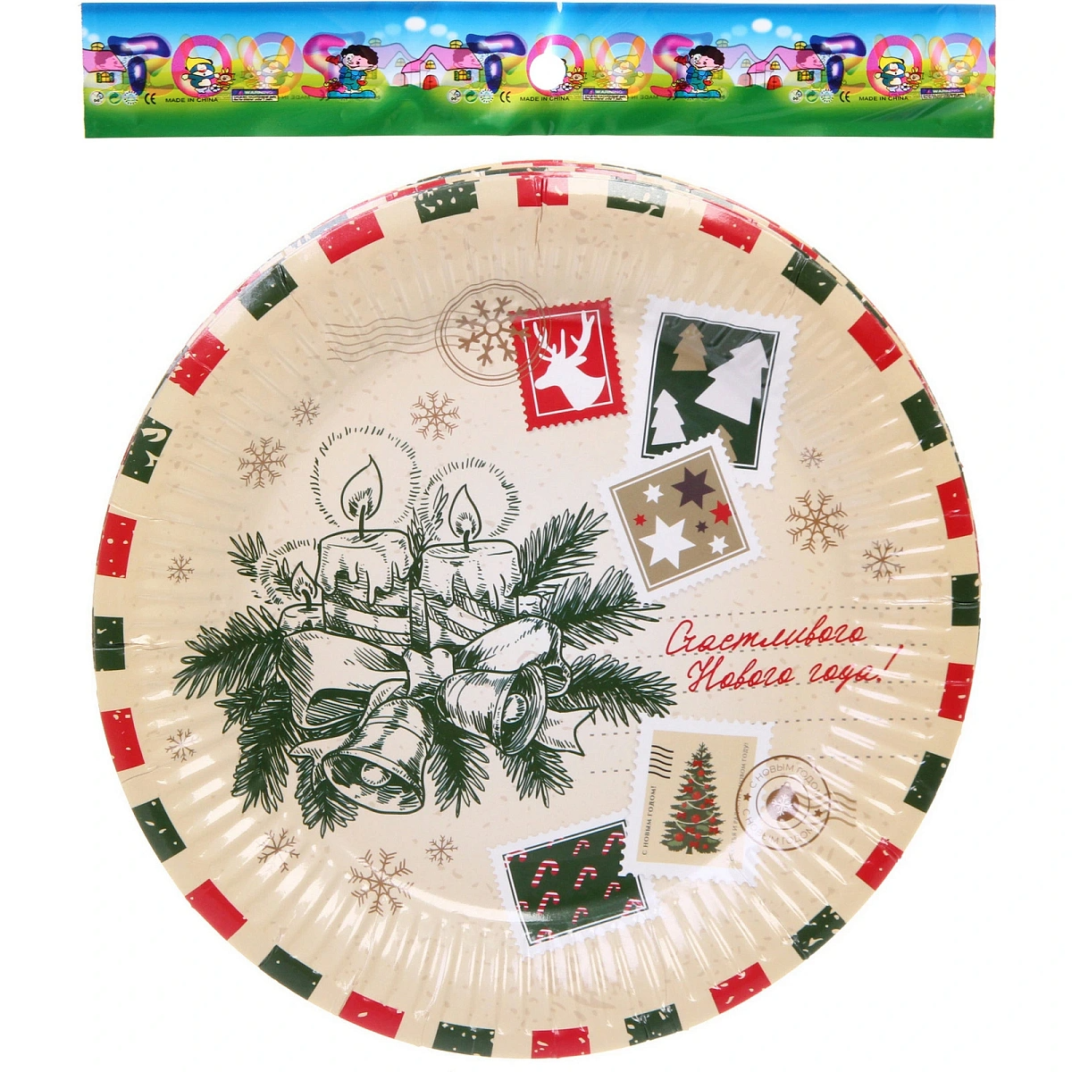 Тарелка бумажная 18 см в наборе 10 шт