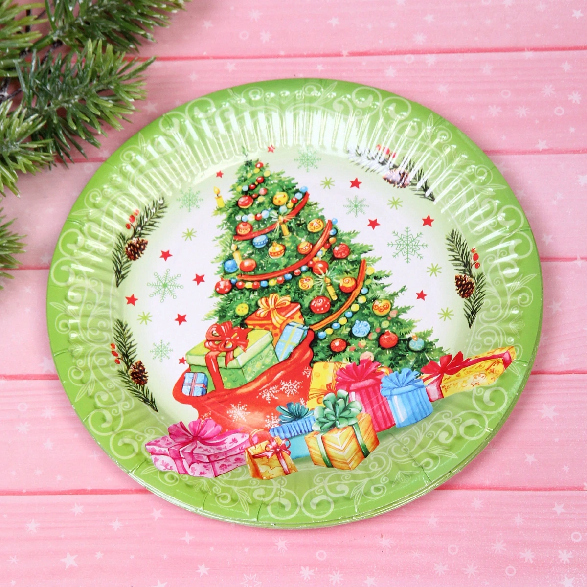 Тарелка бумажная 18 см в наборе 10 шт