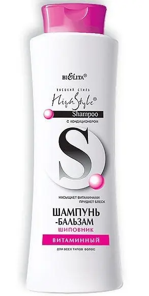 Белита Высокий стиль Шампунь - Бальзам (500мл) Шиповник д/всех тип.вол.16
