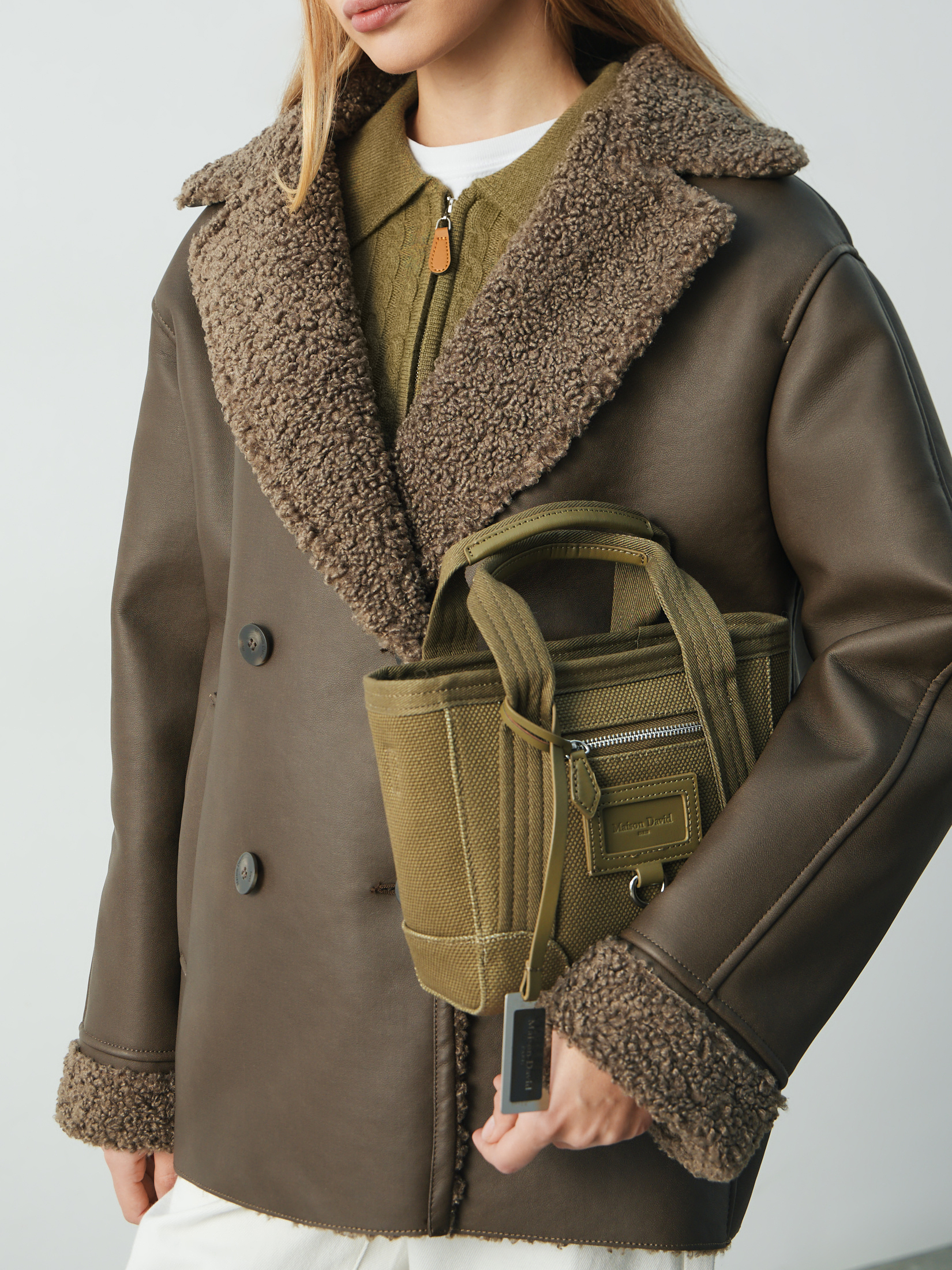 Женский тоут MAISON DAVID 4740777, хаки